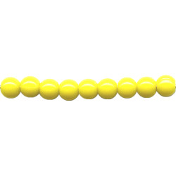 4mm Opaque Yellow Pressed Glass (Druk) Smooth ROUND Beads