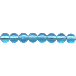 4mm Transparent Dark Aqua Pressed Glass SMOOTH ROUND (Druk) Beads