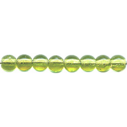 4mm Transparent Peridot Green Pressed Glass SMOOTH ROUND (Druk) Beads