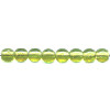 4mm Transparent Peridot Green Pressed Glass SMOOTH ROUND (Druk) Beads