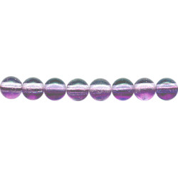 4mm Transparent Amethyst Pressed Glass SMOOTH ROUND (Druk) Beads