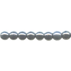 4mm Opaque Black Luster (Gunmetal) Pressed Glass SMOOTH ROUND Druk Beads