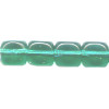 5mm Transparent Emerald Green Pressed Glass CUBE Beads