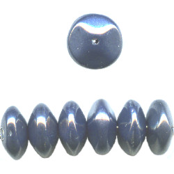 5x10mm Opaque Black Luster (Gunmetal) Pressed Glass BEVELED SAUCER Beads