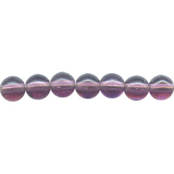 5mm Transparent Dark Amethyst Pressed Glass SMOOTH ROUND (Druk) Beads