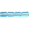 5x7mm Transparent Light Capri Blue Pressed Glass CYLINDER / TUBE Beads