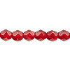 6mm Transparent Ruby Red Czech Fire Polished Faceted ROUND Beads