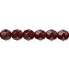 6mm Transparent Garnet Red Czech Fire Polished Faceted ROUND Beads