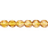 6mm Transparent Topaz Czech Fire Polished FACETED ROUND Beads