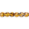 6mm Transparent Tortoise Czech Fire Polished FACETED ROUND Beads