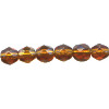 6mm Transparent Brown Czech Fire Polished FACETED ROUND Beads