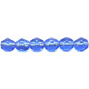 6mm Transparent Dark Sapphire Blue Pressed Glass (Firepolished) FACETED ROUND Beads