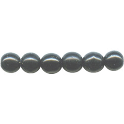 6mm Opaque Black Pressed Glass SMOOTH ROUND Beads
