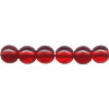 6mm Transparent Ruby Red Pressed Glass Smooth ROUND Beads
