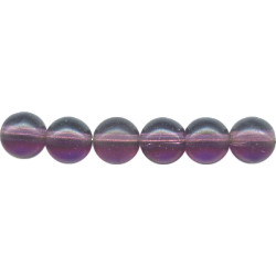 6mm Transparent Dark Amethyst Pressed Glass SMOOTH ROUND Beads