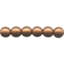 6mm Opaque Metallic Copper Silk Pressed Glass ROUND Beads