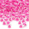 4mm Bubblegum Pink Lined Czech Glass "E" BEADS (Rocaille)