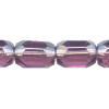 7x10mm Transparent Amethyst Pressed Glass FACETED BARREL Beads