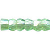 6mm Transparent Peridot Green Pressed Glass (Firepolished) FACETED DISC Beads