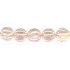 6mm Transparent Pink Pressed Glass FLUTED ROUND Beads