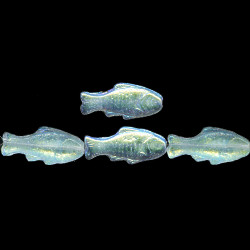 11x24mm Transparent Crystal A/B Vitrail Pressed Glass Trout / FISH Beads