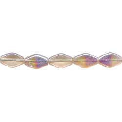 7x9mm Transparent Pink A/B Vitrail Pressed Glass BICONE Beads