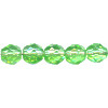 8mm Transparent Apple Green Pressed Glass (Firepolished) FACETED ROUND Beads