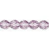 8mm Transparent Amethyst Pressed Glass (Fire Polished) FACETED ROUND Beads