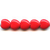 8mm Opaque Medium Red Pressed Glass HEART Beads