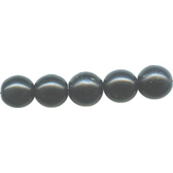 8mm Opaque Black Pressed Glass SMOOTH ROUND Beads
