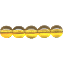 8mm Transparent Topaz Pressed Glass ROUND Beads
