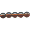 8mm Transparent Brown Pressed Glass ROUND Beads