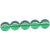 8mm Transparent Dark Green Pressed Glass SMOOTH ROUND Beads