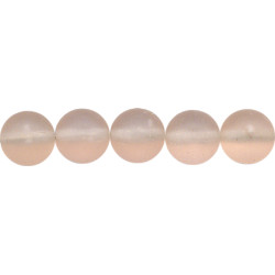 8mm Transparent Pink Matte Pressed Glass SMOOTH ROUND Beads