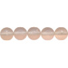 8mm Transparent Pink Matte Pressed Glass SMOOTH ROUND Beads