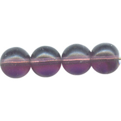 8mm Transparent Dark Amethyst Pressed Glass SMOOTH ROUND Beads