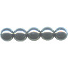8mm Opaque Black Luster (Gunmetal) Pressed Glass SMOOTH ROUND Beads