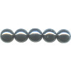 9mm Opaque Black Luster (Gunmetal) Pressed Glass SMOOTH ROUND Beads
