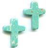 12x16mm Stabilized Blue Turquoise CROSS/CRUCIFIX Beads