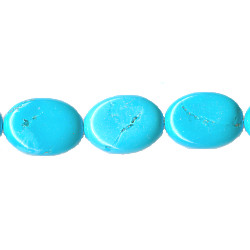 17x25mm Stabilized Blue Turquoise FLAT OVAL Beads