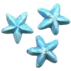 20mm Turquoise Dyed Howlite STARFISH Beads