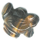 20x20mm Tigereye FROG Animal Fetish Bead