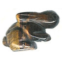 14x24mm 3-D Tigereye RABBIT Animal Fetish Bead