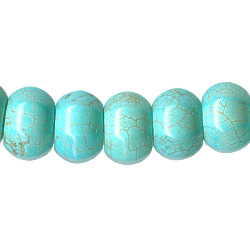 10x15mm Turquoise Magnesite (Chalk Turquoise) OCTAGON RONDELLE Gemstone Beads