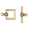TierraCast® Toggle Clasp, Antique Gold-Plated Pewter 12.5mm Square Design