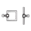 TierraCast® Toggle Clasp, Antique Silver-Plated Pewter 12.5mm Square Design