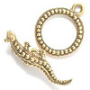 15mm dia. Antiqued Goldtone Pewter Lizard / Gecko TOGGLE CLASP