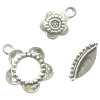 16mm dia. Pewter Toggle Clasp & 11mm Charm Set ~ Flowers