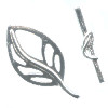 18x32mm Silver-Plated Pewter Leaf TOGGLE CLASP