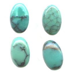 3x5mm Blue Matrix Chinese Turquoise OVAL CABOCHONS